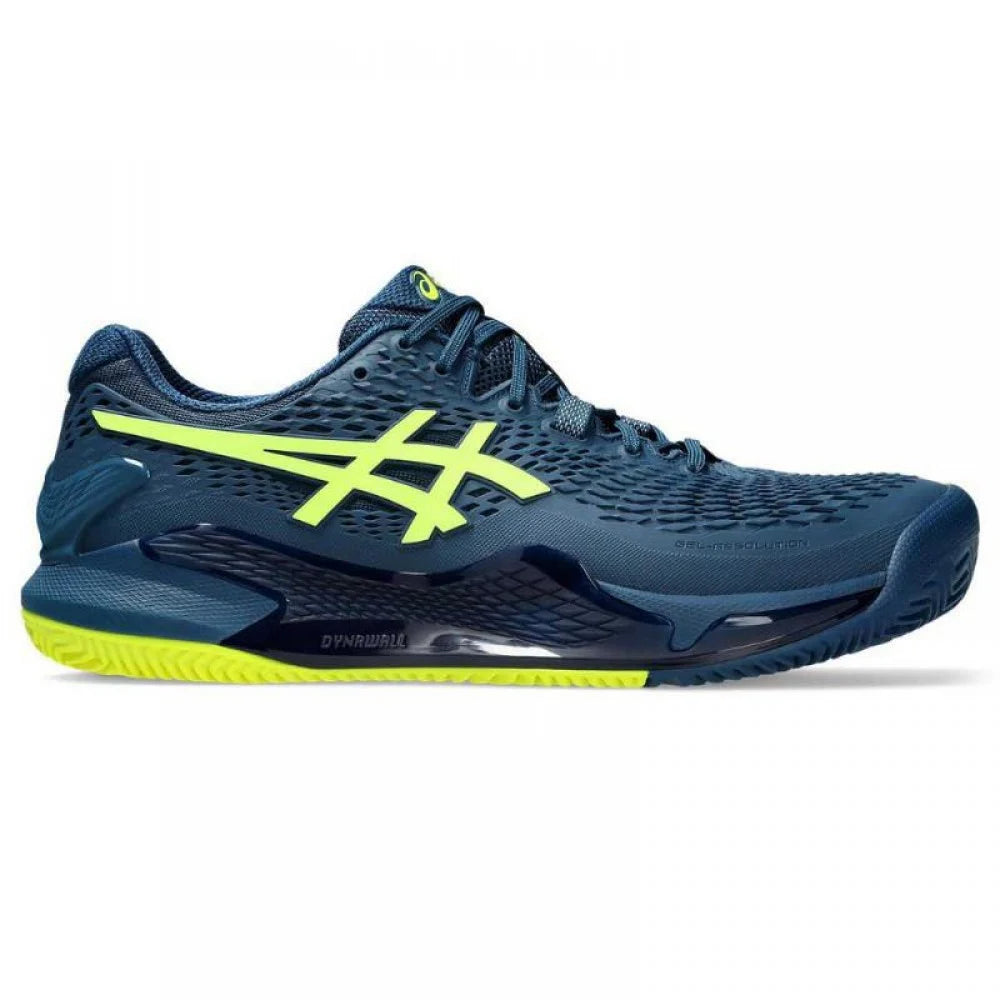 Asics Gel Resolution 9 Blu Mako Giallo TERRA BATTUTA Momentum Sport Padel Tennis e altri Sport