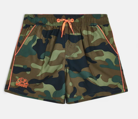 SUNDEK KIDS CAMO ELASTIC WAIST SWIMSUIT