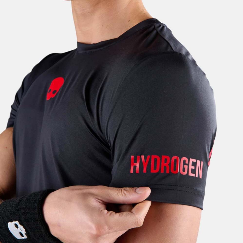 HYDROGEN T-SHIRT TECH PANTHER BLACK/RED