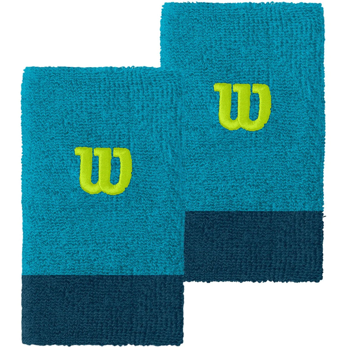 WILSON WIDE WRISTBANDS (Blue/Green)